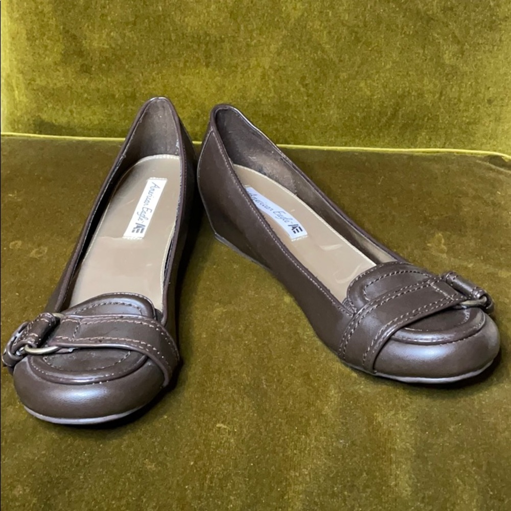American Eagle Buckled Wedge Flats
